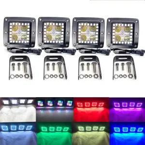 High Quality Custom Strobe Light 3 Inch off Road Truck Bumper Cube RGB Work Light LED Cube Pod Kit 4Pack