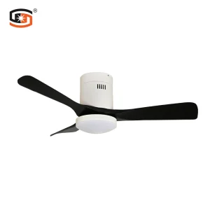 Modern Ceiling Fan Light Remote Metal White Finish Quiet DC Motor Dimmable LED Reversible Rotation 3 Blades Minimalist Design