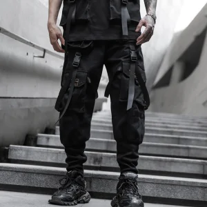 LAYENNE Workwear Jogging Hiphop Style Big Pocket Cargo Pants Men Wholesale Tapered Cargo Pants Men Streetwear