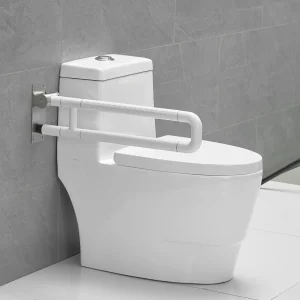 Barra de Apoio de Aço Inoxidável Branca para Banheiro, Barra de Apoio para Banheiro, Acessível para Pessoas com Deficiência
