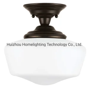 Jlc-H24 One-Light Semi-Flush Mount Ceiling Light with Satin White Glass