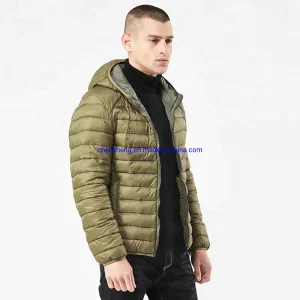 Light Weight Breathable Winter Mens Hooded Goose Down Jackets