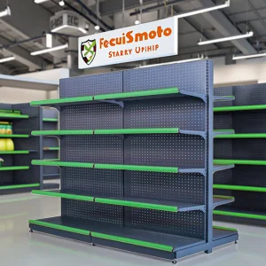 Used Double Side Gondola Steel Supermarket Shelves