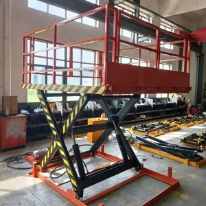 Double Hydraulic Pump Electric Stationary Scissor Lifting Working Platform CE Certificate