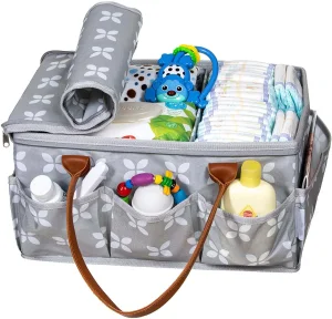 Large Diaper Caddy, Craft, Toy Organizer Bag with Zip-Top Cover
