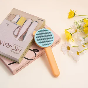 Dogs and Cats Pet Massage Dehairing Comb Cats and Dogs Supplies Self-Cleaning Needle Comb Grooming De-Fluffing Comb Brush Jerk Cat Artifacts