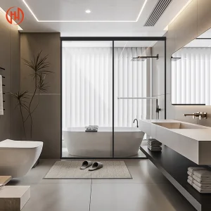 Innovative Single-Track Shower Door for Smart Bathroom Automation with Easy Installation and Maintenance