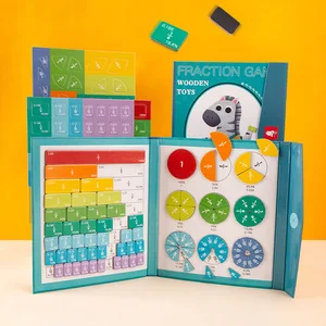 Montessori Children's Fraction Math Puzzle Blocks Quiet Book Games Educational Teaching Aids Arithmetic Learning Toys for Kids