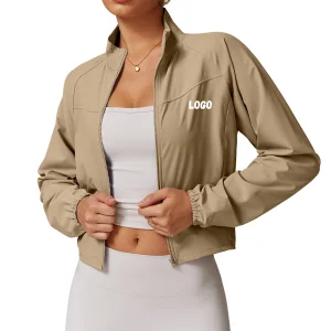 Women's Zip-Up Sports Jacket Yoga Zip Front Sports Top Workout Track Activewear Outerwear Fitness Running Windbreaker