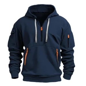 Tactical Men Hoodie Quarter Zip Sweatshirt