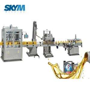 Automatic 5L-25L Jerry Can Cook Lubricant Edible Oil Chemicals Flow Meter Filling Labeling Packing Machine