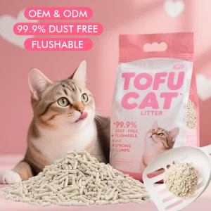 Factory Direct Sale Tofu Cat Litter 6L 7L Activated Carbon Flushable Natural Plant Odor Eliminator Free Samples