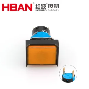 Hban 16mm Plastic Shell Rectangular Signal Light with High Brightness LED 24V