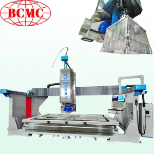 2026 Bcmc 5 Axis Stone Bridge Saw for Sink Cutting, Straight Profile Cutting with Italian Control System CAD Cam Drawing Software