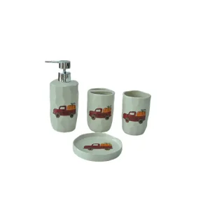 Discount Autumn Harvest Ceramic Bathroom Kit: Complete 4-Piece Set with Toothbrush Holder, Lotion Dispenser, Cup & Soap Dish Manufacturers, Products