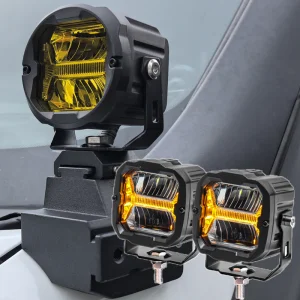 New Aurora 3 Inch 12V 24V IP68 50W Powerful Spot Beam White Yellow With DRL LED Fog Light For SUV UTV 4WD Car Motorcycle