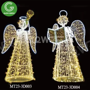 IP65 LED Christmas String Rope 3D Angel Motif Light for Park Garden Mall Decoration