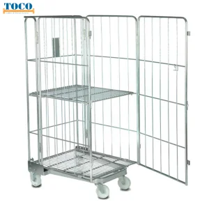 Galvanized Hand Trolley Logistic Trolley with Strap for 3pl