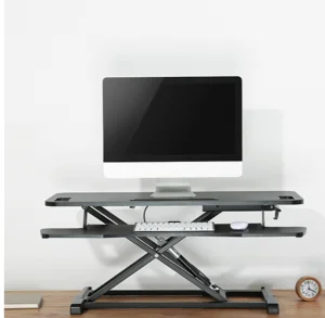Gas Spring Sit-Stand Desk Converter with Keyboard Tray Deck