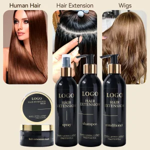Manufacturer OEM Scent Hydrate Smooth Shiny Hair Care Products Keratin Hair Extension Mask Shampoo and Conditioner Kit for Salon