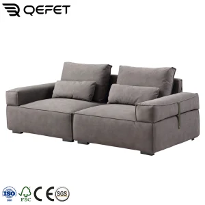 Dark Gray Fabric Loveseat