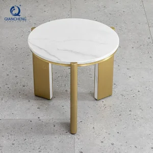 Marble Accent Side Table with Three Legs Featuring Elegant Design Perfect for Modern Living Room Bedroom or Office Decor Furniture