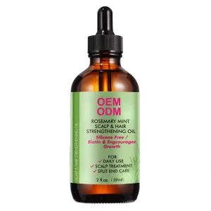 Rosemary Mint Biotin Hair Growth Oil Private Label Scalp Strengthening Essential Oil Anti Hair Loss Treatment Hair Care Oil