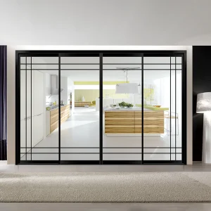 Custom Aluminum Window Door Profile Aluminium Residential Thermal Break 3 Track Sliding Door with Heat Insulated