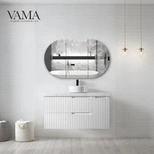 Armário de Banheiro Flutuante Montado na Parede com Design Moderno e Elegante Vama Nt28002-120
