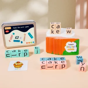 Montessori English Battle Spelling Words Games Cartoon Card Children Educational Learning Teaching Aids Toys for Kids Boys Girls