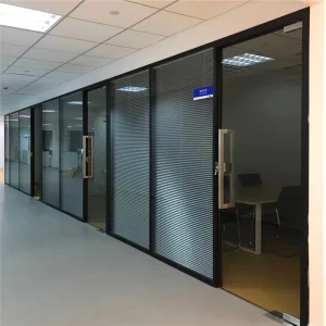 Soundproof Double Glazed Framed Glass Wall System Glass Office Partition Clear Glass Partition for Commercial Building