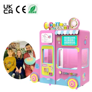 OEM ODM Factory Intelligent Touch Screen Commercial Cotton Candy Fairy Floss Vending Machine Fully Automatic Cotton Candy Robot