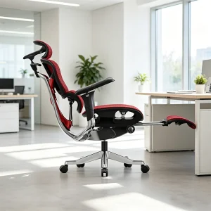 Modern Ergonomic Mesh Chair Adjustable Lumbar Support Comfortable Armrest Footrest Swivel Adjustable Height For Workshop Use