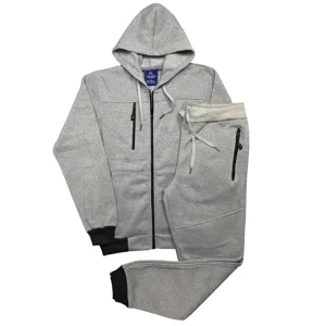 Men 2-Piece Jogger Sweatsuit Fleece Suit Full Zip up Hoodie with Sweatpants Outfit