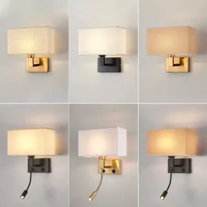 Modern Gold Brass Resort Guest Room Boutique OEM Hotel Dimmable Bedside Wall Lamp Light Reading Hardwired Wall Sconce Lighting Bulk Order
