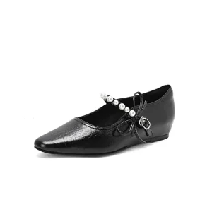 Wholesale Pearl Pointed Mary Jane Flats