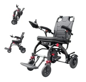 Customize Factory Premium Ultra Light Motor Power Outside Travel Fold Electric Mobility Wheelchair for The Disabled Topmedi Medical with CE