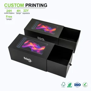 Custom Black Slide Drawer Boxes Luxury Rigid Gift Boxes Drawer Box