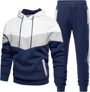 Custom Men's Plus Size Fleece Hoodie Jogger Set High Quality Casual Winter Tracksuit for Street/Gym Wear Woven Embroidered Logo