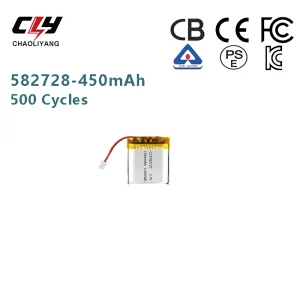 3.7V 582728-450mAh Lithium Polymer Lipo Battery for Smart Door Lock Li Ion Polymer Battery