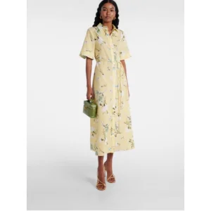 Vestido Midi Camisa Floral