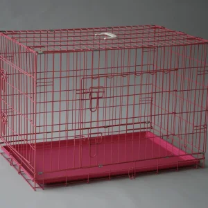 High Quality Metal Dog Cage Pink
