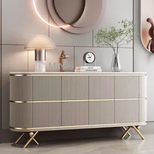 (MN-SB2) Hermoso Pasillo de Hotel Sala de Estar Mueble Buffet Beige Mármol Aparador