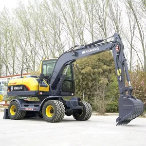 Free Shipping Brands Diesel Wheeled Excavators 4X4 Small Wheel Excavator Mini 8 Ton 9 Ton Long Reach Excavators with Thumb