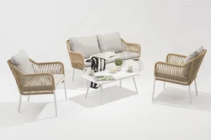 Cheap Outdoor aluminum twist wicker Baffin sofa 4pcs set combines modern design Manufacturer, Factory