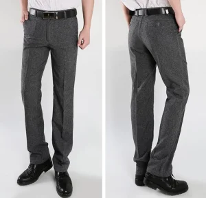Classic Mens Casual Pants Lightweight Elasticated Waist Linen Trousers
