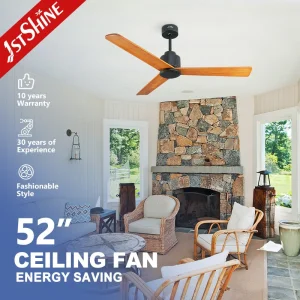 Smart Walnut Wood Blade Ceiling Fan