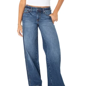 High Quality Breathable Custom Made Women's Mid Straight Loose Denim Latest Design Casual Solid Pattern Low Price Wholesale