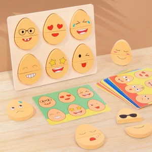 Interactive Wooden Egg Matching Game for Children Fun Early Education &amp; Concentration Training Educational Toys