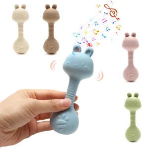 Food Grade Silicone Baby Rattle Teether Toy